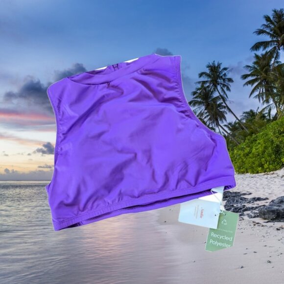 Andie Swim The Venice High Neck Top Violet Purple Size Medium - Picture 2 of 10